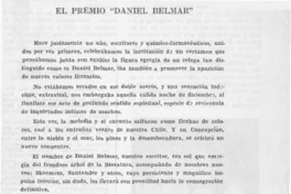 El Premio "Daniel Belmar".