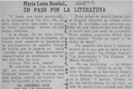 María Luisa Bombal, su paso por la literatura.  [artículo]