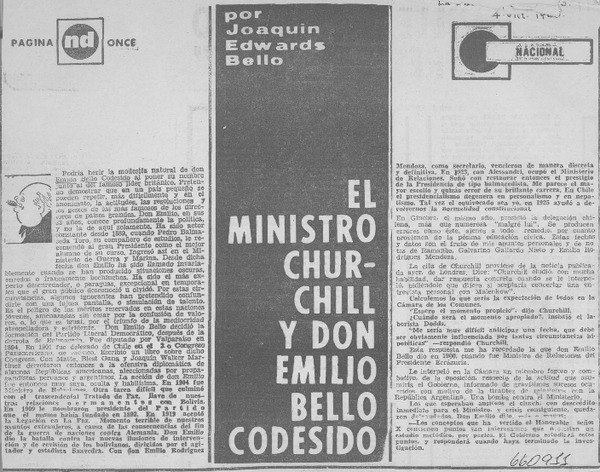 El ministro churchill y don Emilio Bello Codesido.