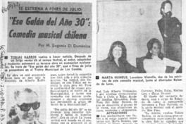 Ese galán del año 30": comedia musical chilena  [artículo] María Eugenia Di Doménico.