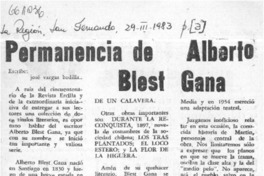 Permanencia de Alberto Blest Gana  [artículo] José Vargas Badilla.