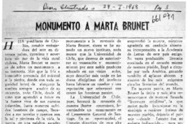 Monumento a Marta Brunet.  [artículo] M. A. Díaz