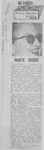 Marta Brunet.  [artículo]