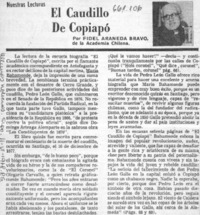 El caudillo de Copiapó  [artículo] Fidel Araneda Bravo.