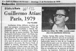 Guillermo Atías: París, 1979  [artículo] Filebo.