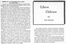 Homenaje a Feliú Cruz  [artículo] Fidel Araneda.