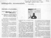 Cultura atacameña  [artículo] Enrique Becerra Soto.