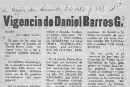 Vigencia de Daniel Barros G.  [artículo] José Vargas Badilla.