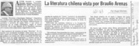La Literaturachilena vista por Braulio Arenas  [artículo] Hugo Montes.