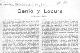 Genio y locura  [artículo] Ignacio Valente.