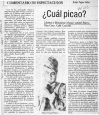 Cuál picao? : [comentario] [artículo] Jorge Tapia Vidal.