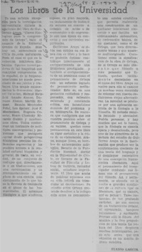 Los libros de la universidad  [artículo] Eladio García.