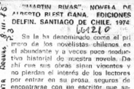Martín Rivas"  [artículo] Almagro Santander.