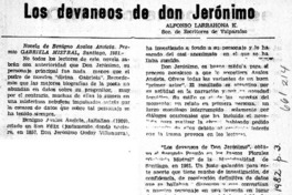 Los devaneos de don Jerónimo  [artículo] Alfonso Larrahona K.