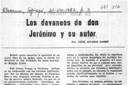 Los devaneos de don Jerónimo y a su autor  [artículo] Oriel Alvarez Gómez.