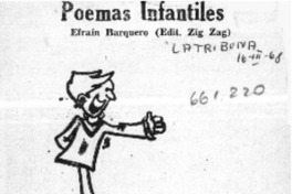 Poemas Infantiles  [artículo] Efraín Barquero.