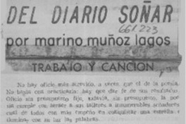 Del diario soñar  [artículo] Marino Muñoz Lagos.