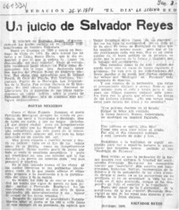 Un Juicio de Salvador Reyes.  [artículo]