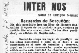 Recuerdos de Bascuñán  [artículo] Enrique Neiman.