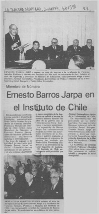 Ernesto Barros Jarpa en el Instituto de Chile.