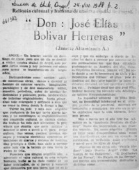 Don, José Elías Bolivar Herreras"  [artículo] Janette Altamirano A.