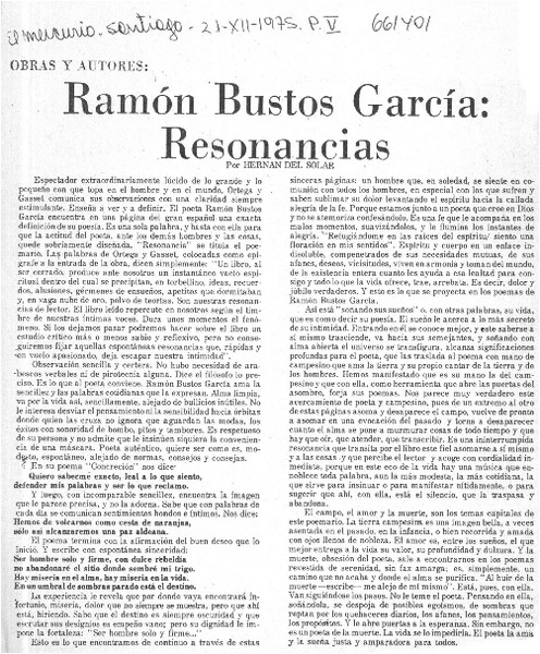 Ramón Bustos García, Renonancias  [artículo] Hernán del Solar.
