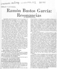 Ramón Bustos García, Renonancias  [artículo] Hernán del Solar.