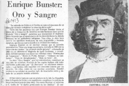 Enrique Bunster, oro y sangre  [artículo] René León Echaiz.