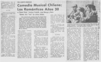 Comedia musical chilena, los románticos años 30.