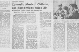 Comedia musical chilena, los románticos años 30.