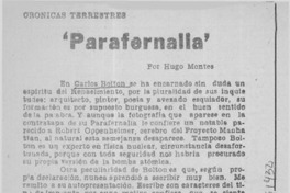 Parafernalia  [artículo] Hugo Montes.