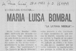 María Luisa Bombal  [artículo]