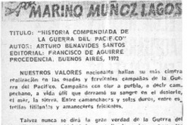 Historia compendiada de la Guerra del pacífico"  [artículo] Marino Muñoz Lagos.