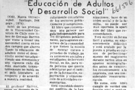 "Educación de adultos y desarrollo social"
