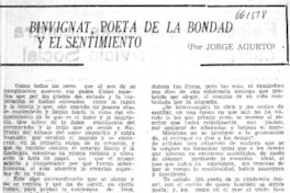 Binvignat, poeta de la bondad y el sentimiento  [artículo] Jorge Agurto.