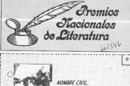 Premios nacionales de literatura.