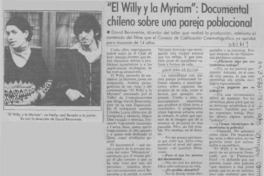 "El Willy y la Myriam", documental chileno sobre una pareja poblacional.