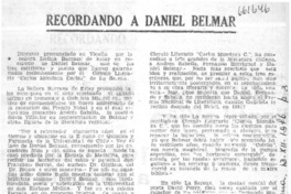 Recordando a Daniel Belmar.