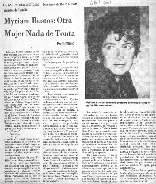 Myriam Bustos, otra mujer nada de tonta