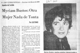 Myriam Bustos, otra mujer nada de tonta