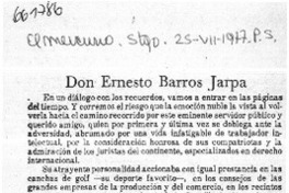 Don Ernesto Barros Jarpa  [artículo] Jorge Labarca.