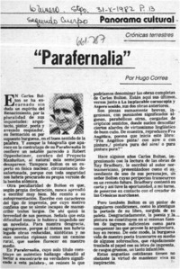 Parafernalia  [artículo] Hugo Correa.