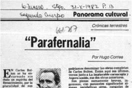 Parafernalia  [artículo] Hugo Correa.