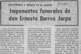 Imponentes funerales de don Ernesto Barros Jarpa.  [artículo]
