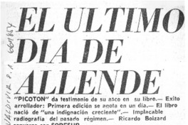 El Ultimo día de Allende  [artículo] Ricardo Gelcic.