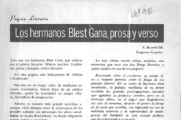 Los hermanos Blest Gana, prosa y verso  [artículo] A. Blanco M.