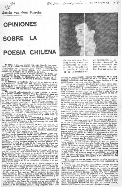 Opiniones sobre la poesía chilena.  [artículo]