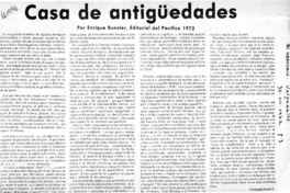 Casa de antigüedades  [artículo] Fernando Durán V.
