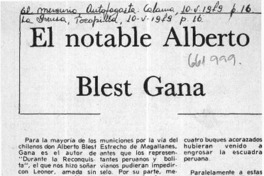 El notable Alberto Blest Gana.  [artículo]