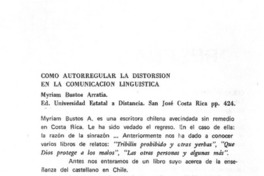 Como autorregular la distorsión en la comunicación lingüística  [artículo] Juan Antonio Massone.